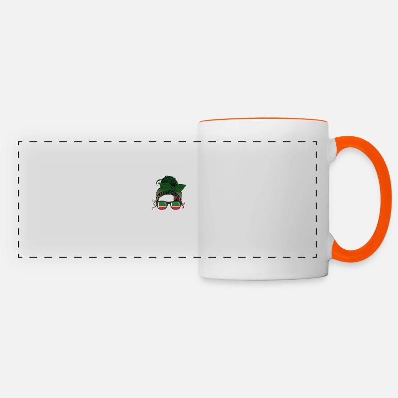 Tchétchénie - Mug panoramique contrasté et blanc - blanc/orange