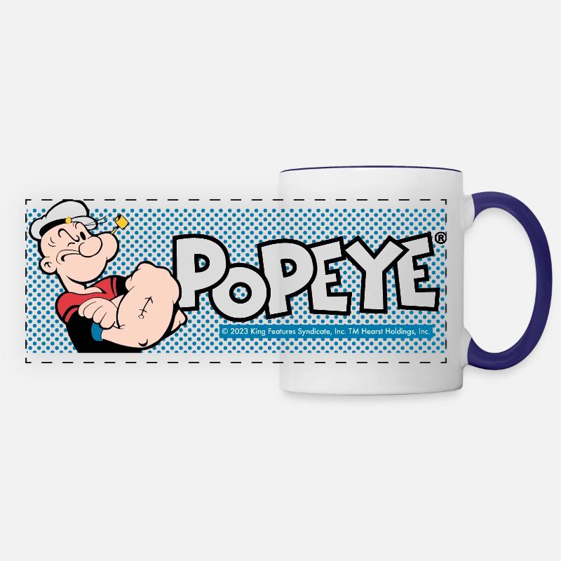 Popeye Blue Classic Design - Panoramic Mug - white/cobalt blue