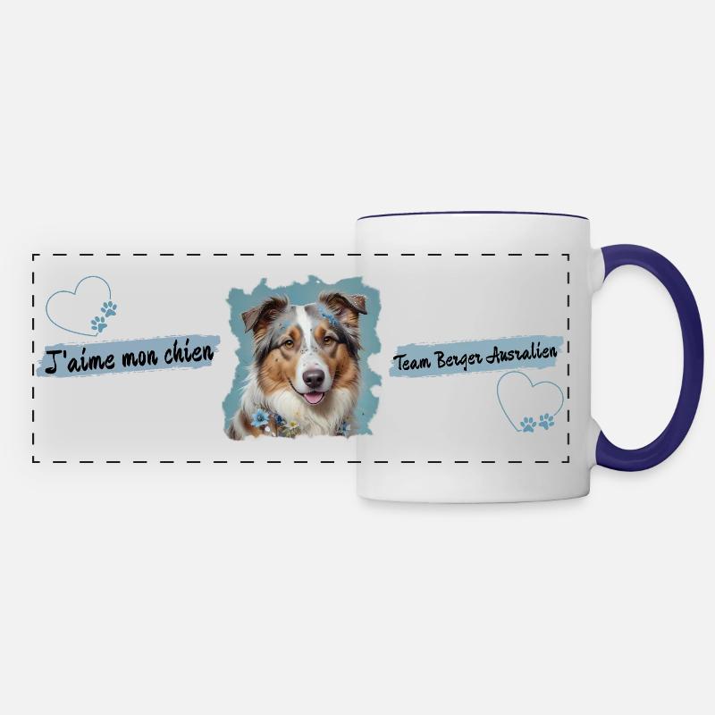 BLUE AUSTRALIAN SHEPHERD MUG - Panoramic Mug - white/cobalt blue