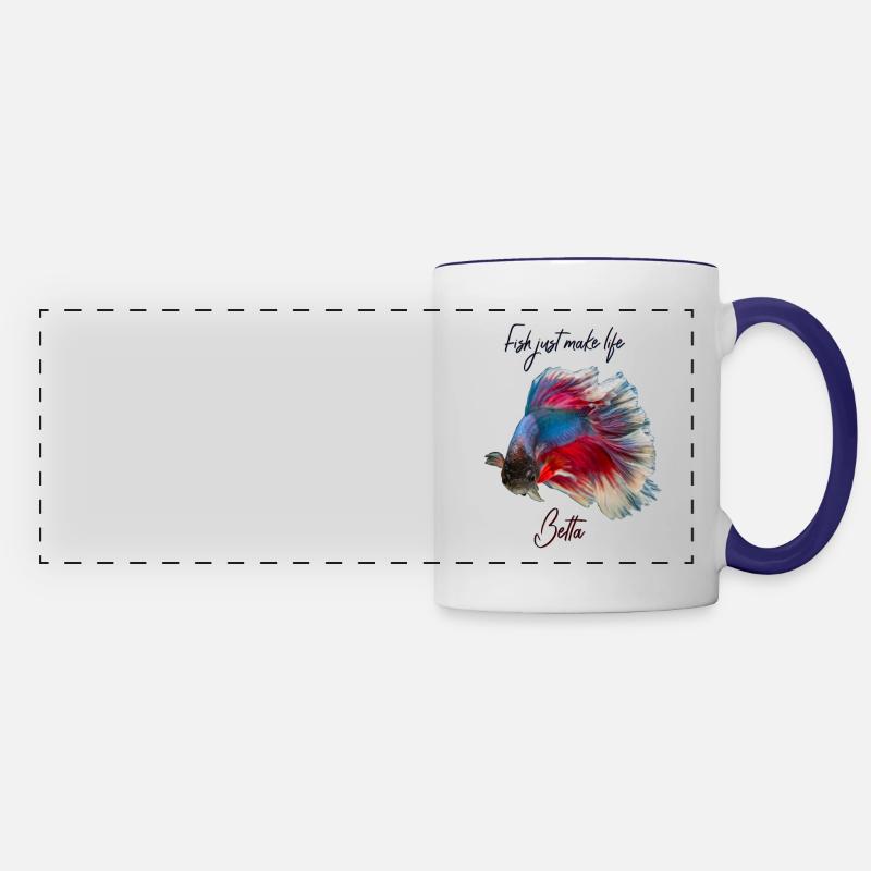 FISH JUST MAKE LIFE BETTA - BETTA FISH - Panoramic Mug - white/cobalt blue