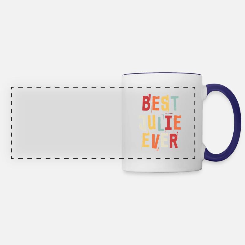 Best Julie Ever First Name Retro Text Gift - Panoramic Mug - white/cobalt blue