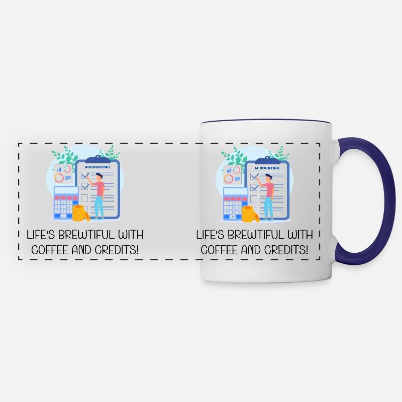 Stylish Accounting Mug - Panoramic Mug - white/cobalt blue
