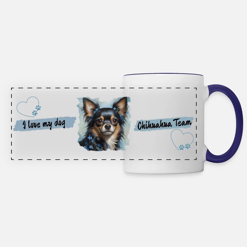 BLUE CHIHUAHUA MUG - Panoramic Mug - white/cobalt blue