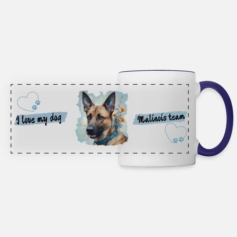 Malinois MUG - Panoramic Mug - white/cobalt blue
