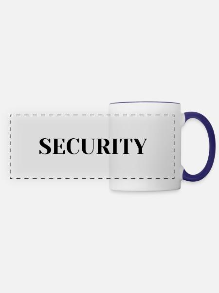 security" - Panoramatasse - Weiß/Kobaltblau