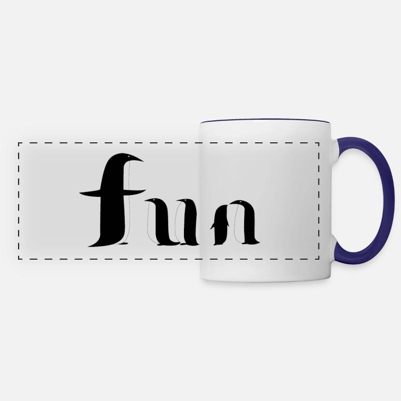 Funny Penguin - Panoramic Mug - white/cobalt blue