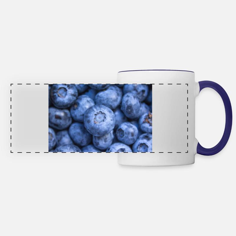 black berries - Panoramic Mug - white/cobalt blue