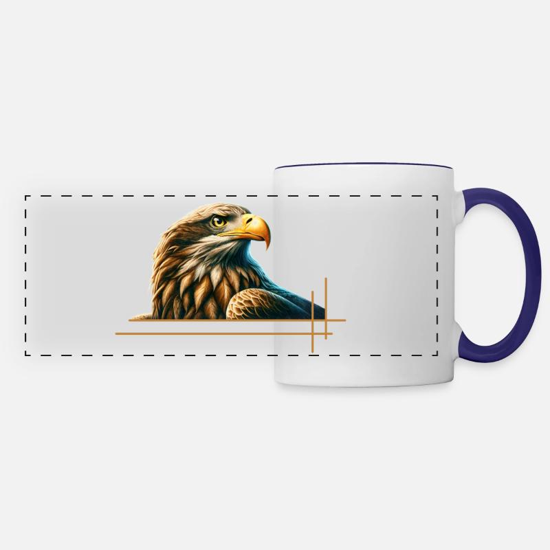 Majestic sea eagle - Panoramic Mug - white/cobalt blue