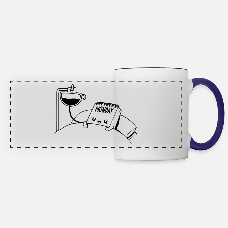 Monday Funny - Panoramic Mug - white/cobalt blue