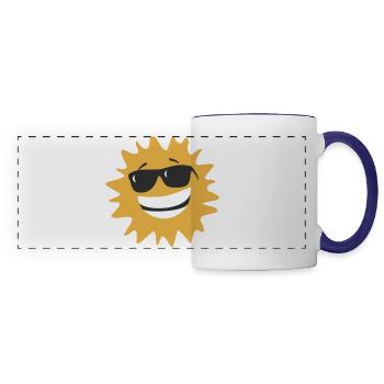 Sunburst Smiling with Sunglasses - Panoramic Mug - white/cobalt blue - Front