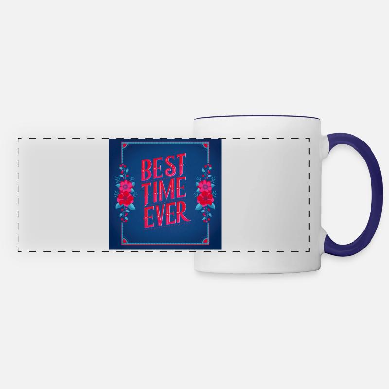 Best time - Panoramic Mug - white/cobalt blue