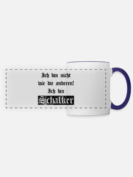 Ich bin Schalker Gelsenkirchen Geschenkidee - Panoramatasse - Weiß/Kobaltblau