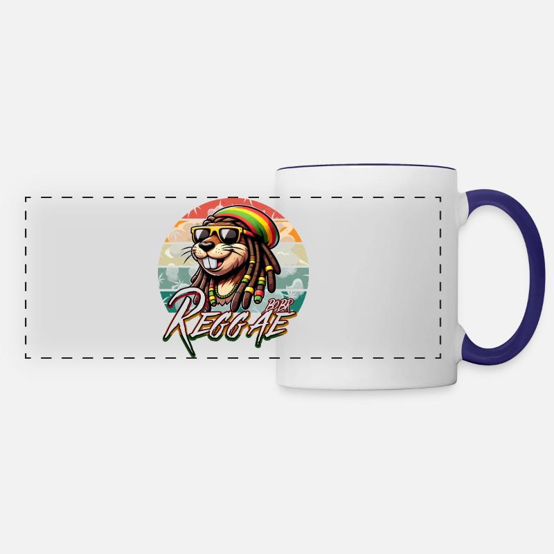 Bober Reggae - Rasta Bobr Marly - Panoramatasse - Weiß/Kobaltblau