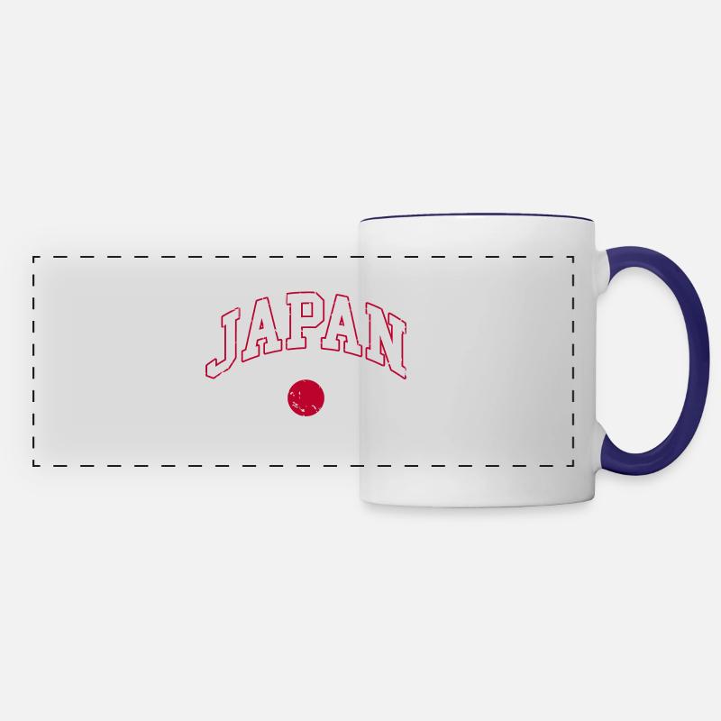 Japan Flag - Panoramic Mug - white/cobalt blue