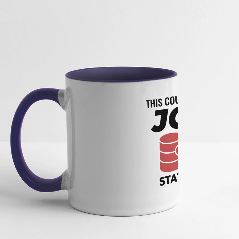 SQL Join Database, instruction de programmation des données Mug panoramique contrasté et blanc
