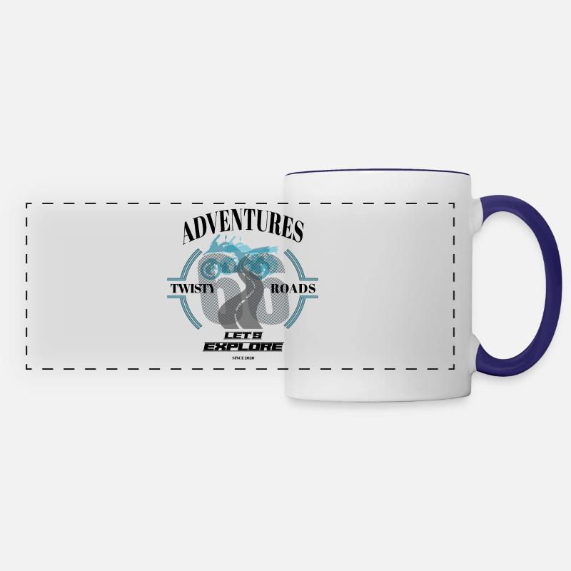 66 Adventures - Let's Explore - Panoramic Mug - white/cobalt blue