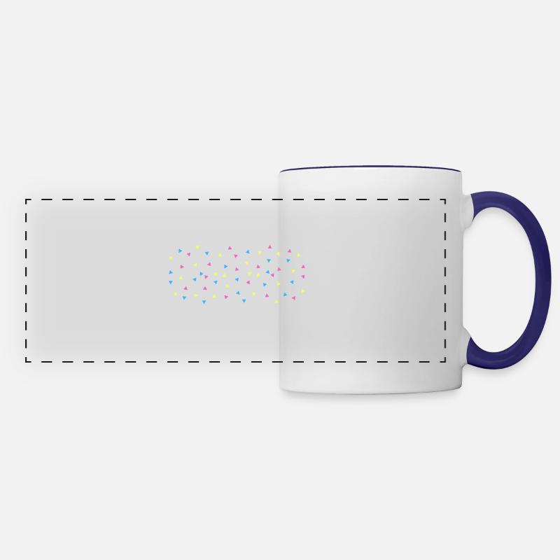 Pan triangles - Panoramic Mug - white/cobalt blue