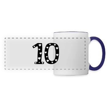10 birthday with heart - Panoramic Mug - white/cobalt blue - Front