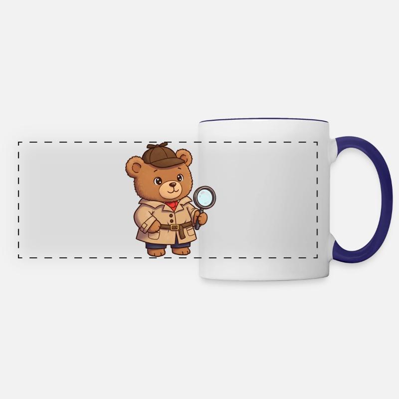 Teddy Bear Detective - Panoramic Mug - white/cobalt blue