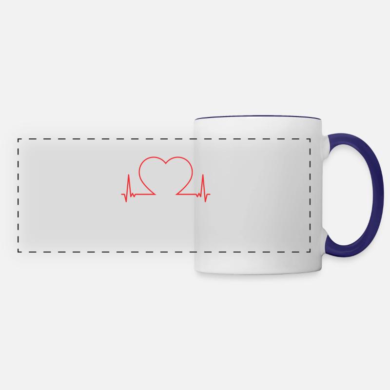 Open Heart Surgery Recovery Gifts & Apparal - Panoramic Mug - white/cobalt blue
