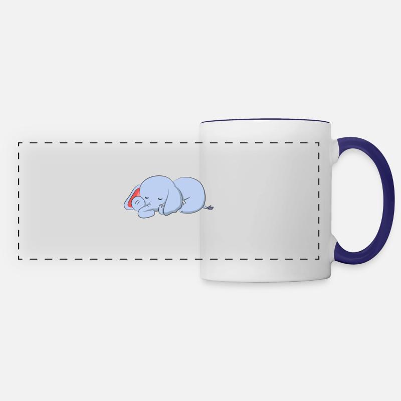 Elephant Chill - Panoramic Mug - white/cobalt blue