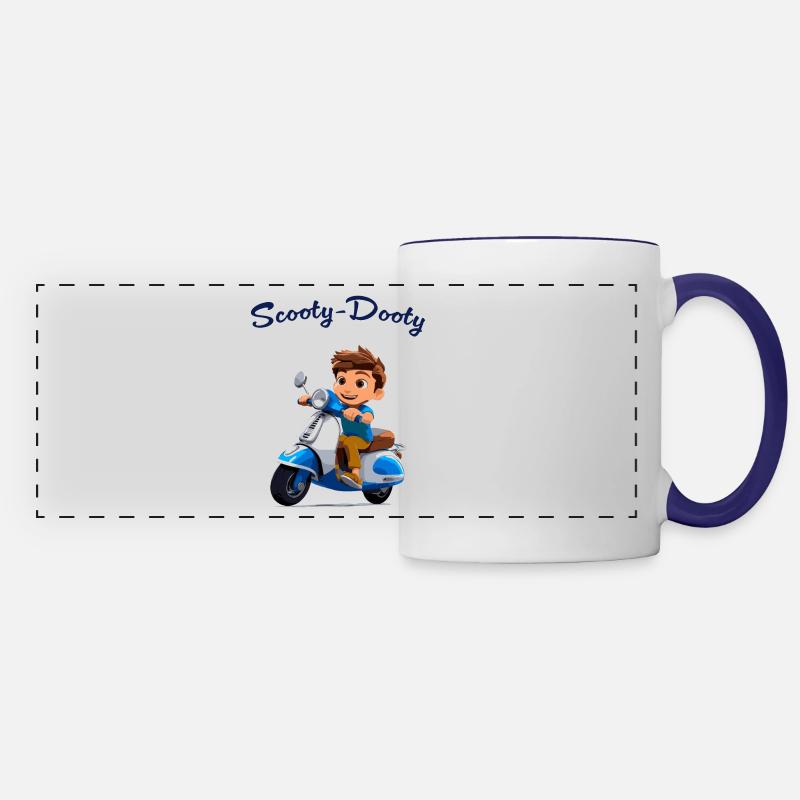 Scooter Boy - Panoramic Mug - white/cobalt blue