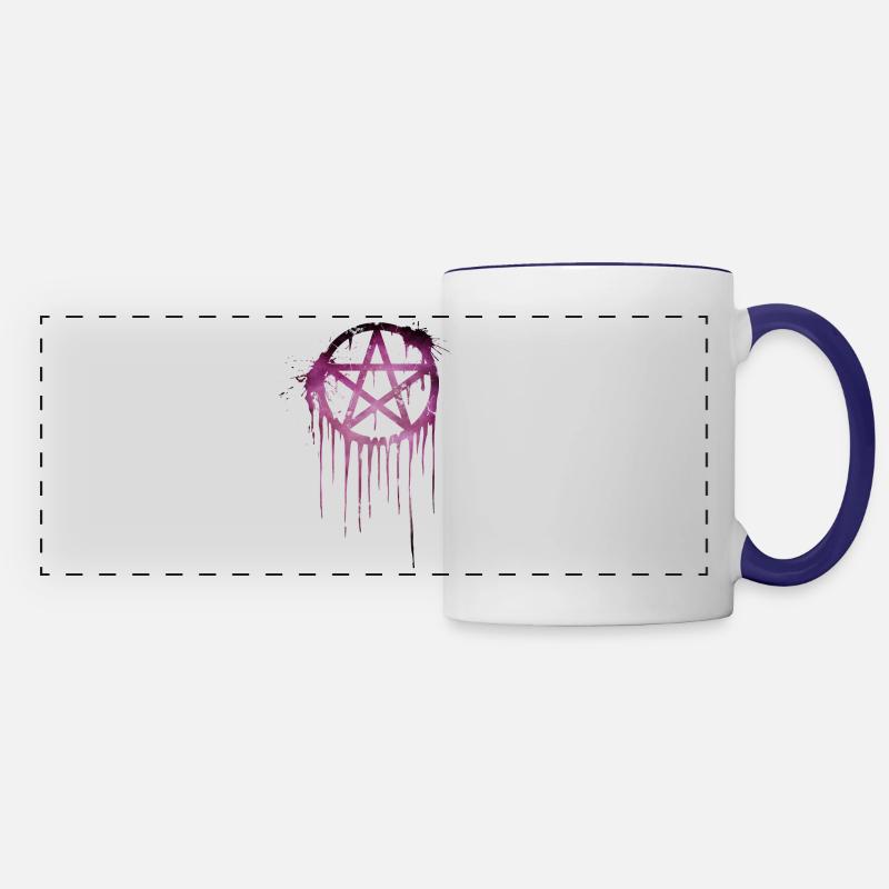 Pentagram Splash 2 - Panoramic Mug - white/cobalt blue