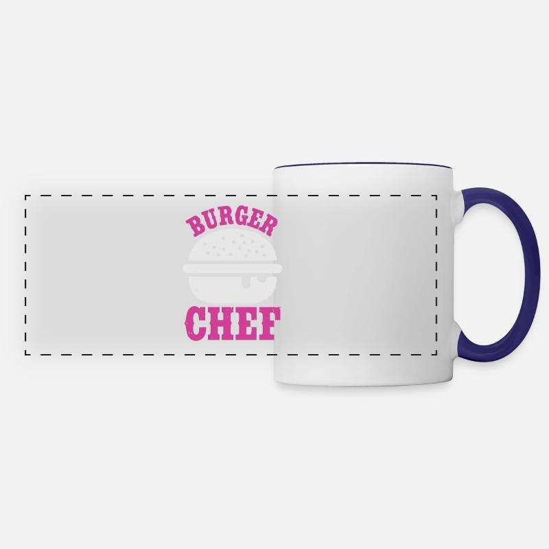 Chef burger - Mug panoramique contrasté et blanc - blanc/bleu cobalt