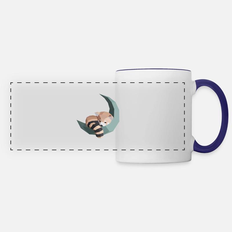 Renardeau lune - Mug panoramique contrasté et blanc - blanc/bleu cobalt