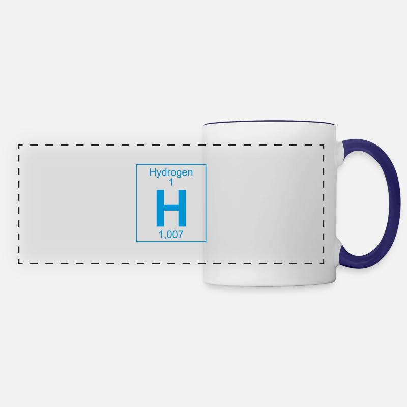 Wasserstoff Atom H 1 Hydrogen Element Symbol Icon - Panoramatasse - Weiß/Kobaltblau