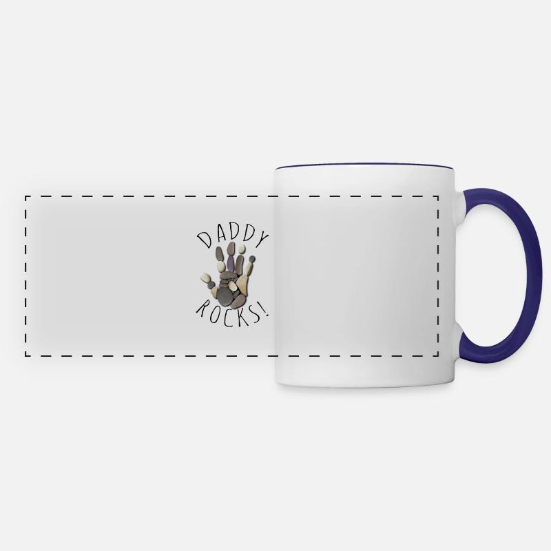 Daddy Rocks - Panoramic Mug - white/cobalt blue