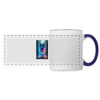 Magical Forest Cat - Panoramic Mug - white/cobalt blue - Front