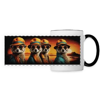Cool meerkat meerkat group - Panoramic Mug - white/black - Front