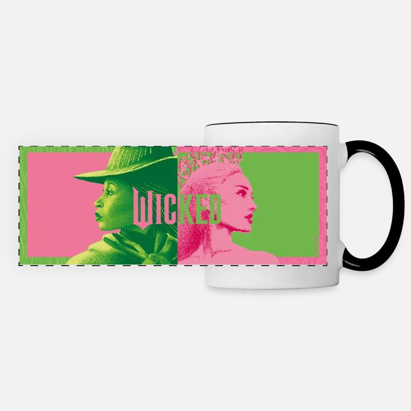 Wicked Elphaba And Glinda Design - Panoramic Mug - white/black