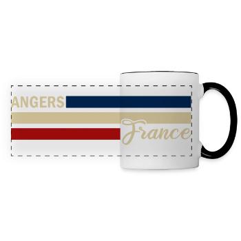 France - Angers - France - Flag - Stripes - Panoramic Mug - white/black - Front
