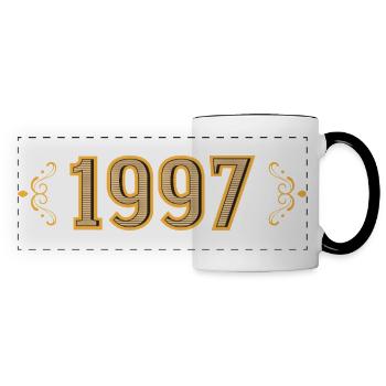 Legende seit 1997, Retro 1997 - Panoramatasse - Weiß/Schwarz - Vorne