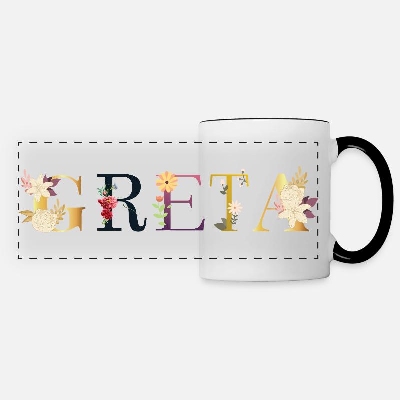 Greta - Mug panoramique contrasté et blanc - blanc/noir