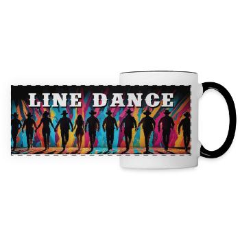 Line Dance Panorama Motif - Panoramic Mug - white/black - Front