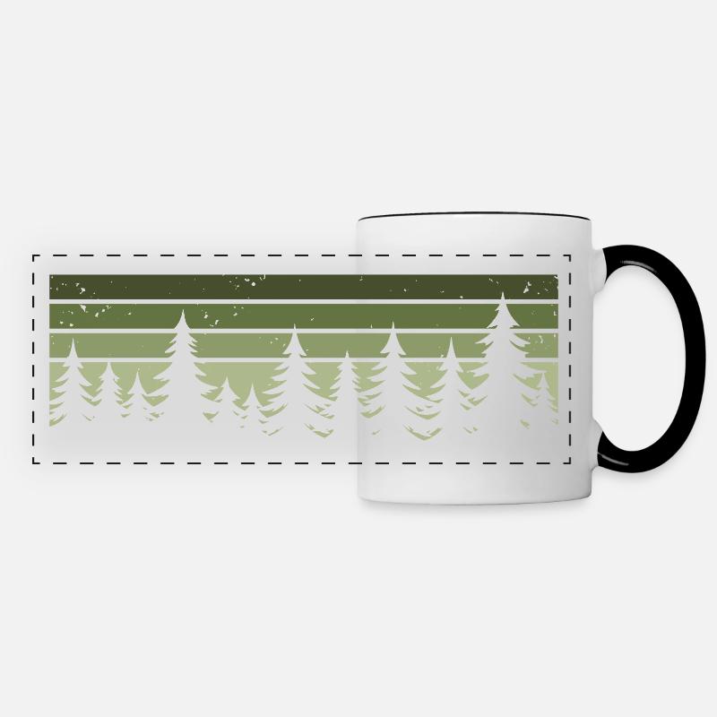 Forest Nature Trees Nature Lovers Forest Lovers - Panoramic Mug - white/black