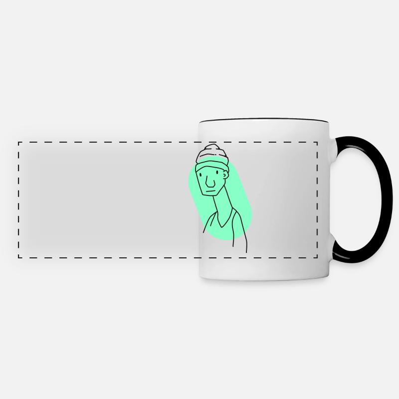 Funny guy - Panoramic Mug - white/black
