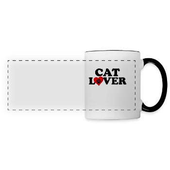 Amoureux des chats - Mug panoramique contrasté et blanc - blanc/noir - Devant