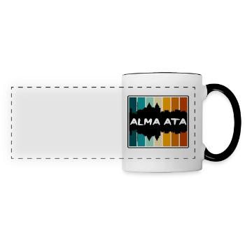 Alma Ata Kasachstan Skyline Silhouette Reise Souv - Panoramatasse - Weiß/Schwarz - Vorne