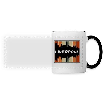 Liverpool Angleterre Skyline Silhouette Travel Souven - Mug panoramique contrasté et blanc - blanc/noir - Devant