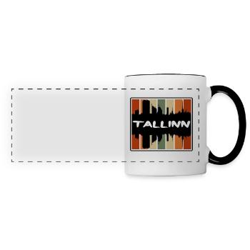 Tallinn Estonie Skyline Silhouette Souvenir de voyage - Mug panoramique contrasté et blanc - blanc/noir - Devant