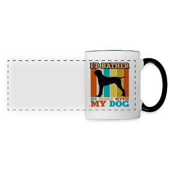 Ariège Pointer Hund Lover Silhouette Vintage Sunset - Panoramatasse - Weiß/Schwarz - Vorne