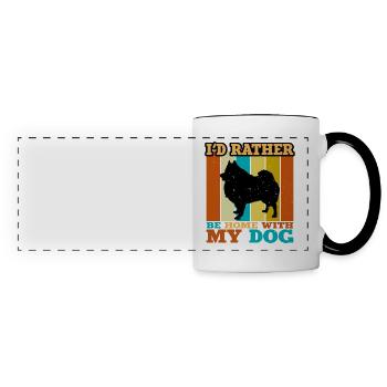 German Spitz Dog Lover Silhouette Vintage Sunset - Mug panoramique contrasté et blanc - blanc/noir - Devant