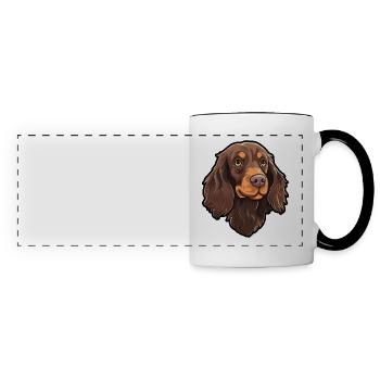 Boykin Épagneul Chien Race Cartoon Kawaii Illustrati - Mug panoramique contrasté et blanc - blanc/noir - Devant