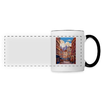 Brussels Belgium Vintage Travel Poster Souvenir - Panoramic Mug - white/black - Front