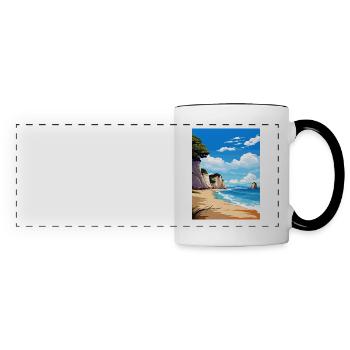 Cathedral Cove Marine Reserve Neuseeland Souvenir - Panoramatasse - Weiß/Schwarz - Vorne