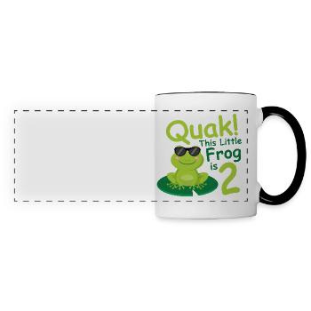 Birthday Shirt 2 Year Frog Baby Girl Boy - Panoramic Mug - white/black - Front